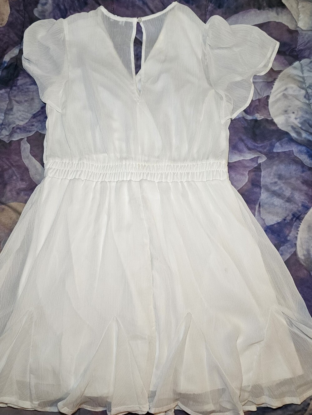 Trixx Clothing Boho Women's Dress XL Festival Flowy Lined Sheer Cap Sleeves